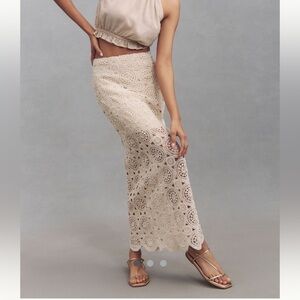NWT Anthropologie Sunday in Brooklyn Crochet Column Midi Skirt, Large